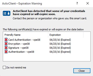 smart card out of date|Smart Card or Certificate Expiration .